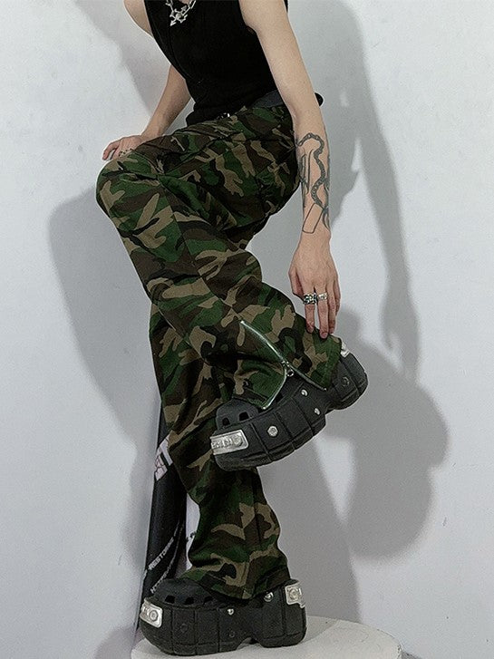 CAMOUFLAGE HEM ZIP PANTS MNW1598