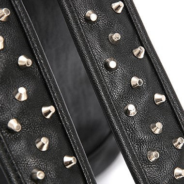 Black leather studded discount backpack