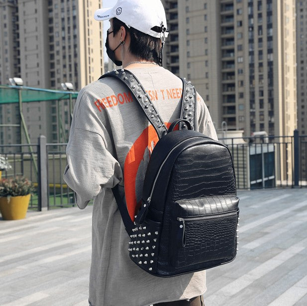 Leather studded backpack new arrivals