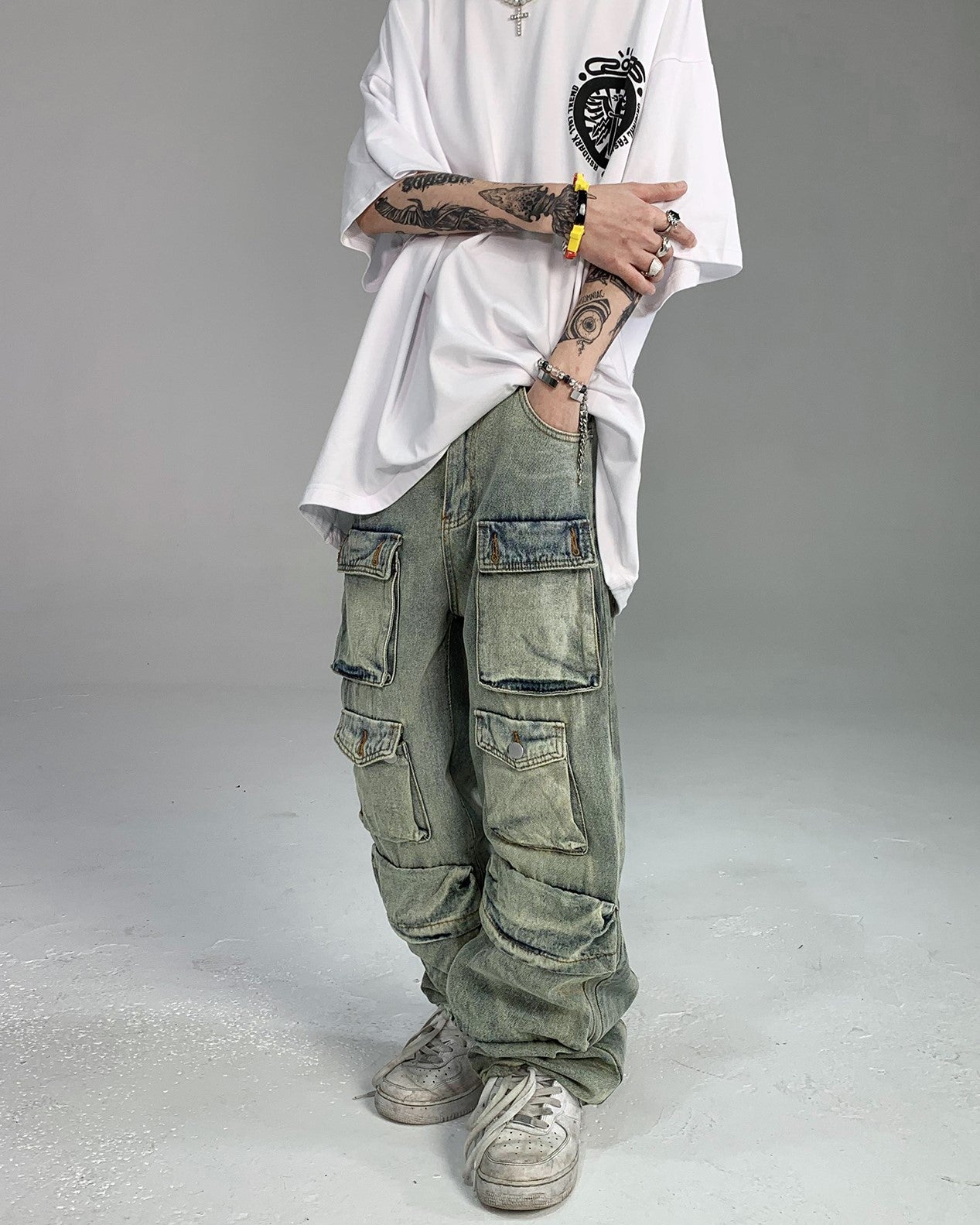 FLAP DENIM CARGO PANTS MNW85