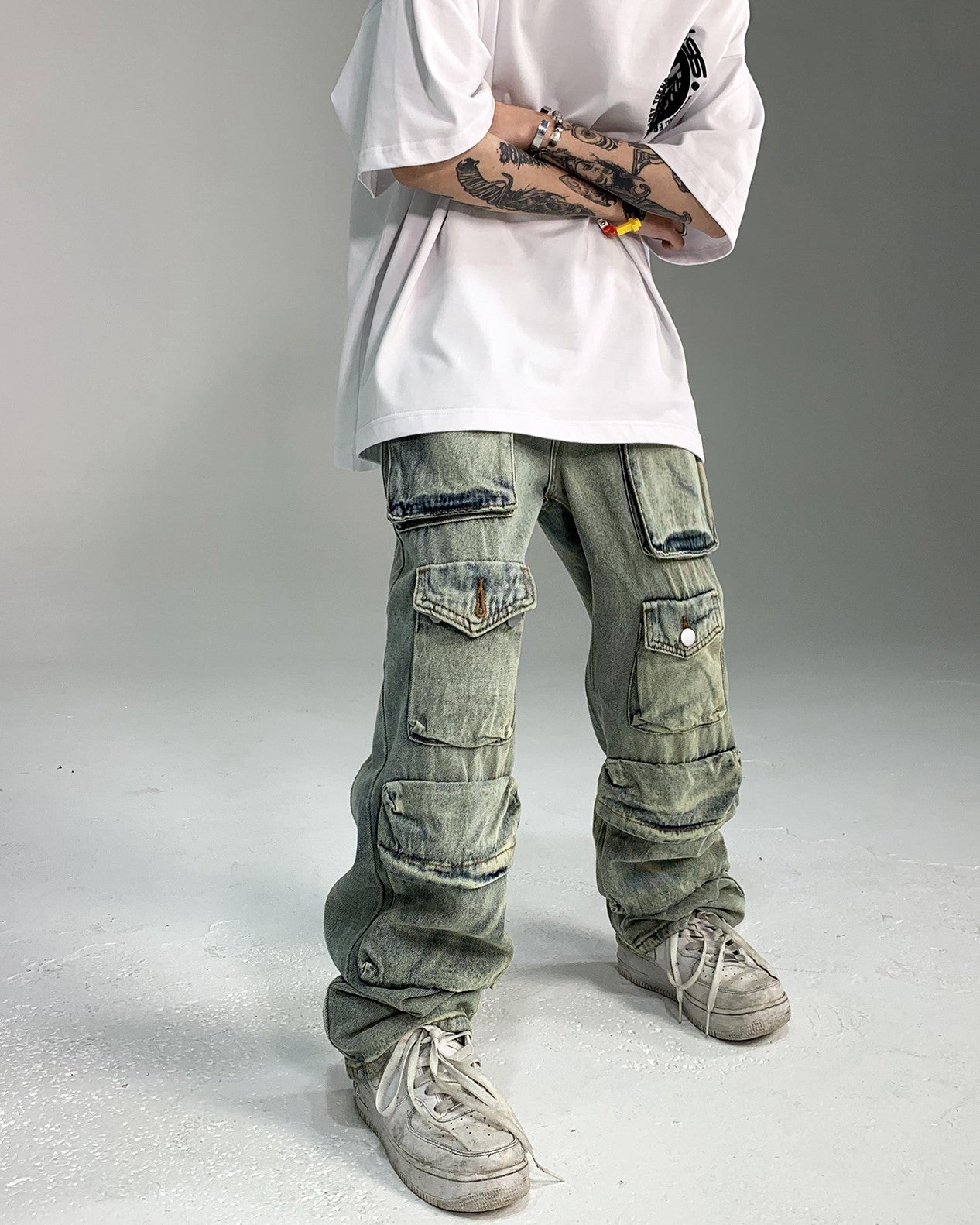 FLAP DENIM CARGO PANTS MNW85