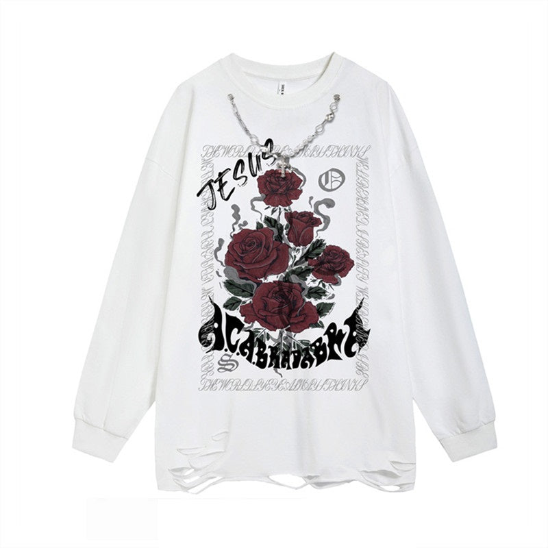 DARK ROSE SHIRT WITH NECKLACE M022